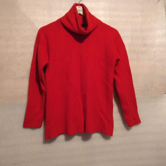 Gobi Cashmere sweater 100%Mongolian Cashmere chunky turtleneck jumper medium RED - Picture 1 of 8